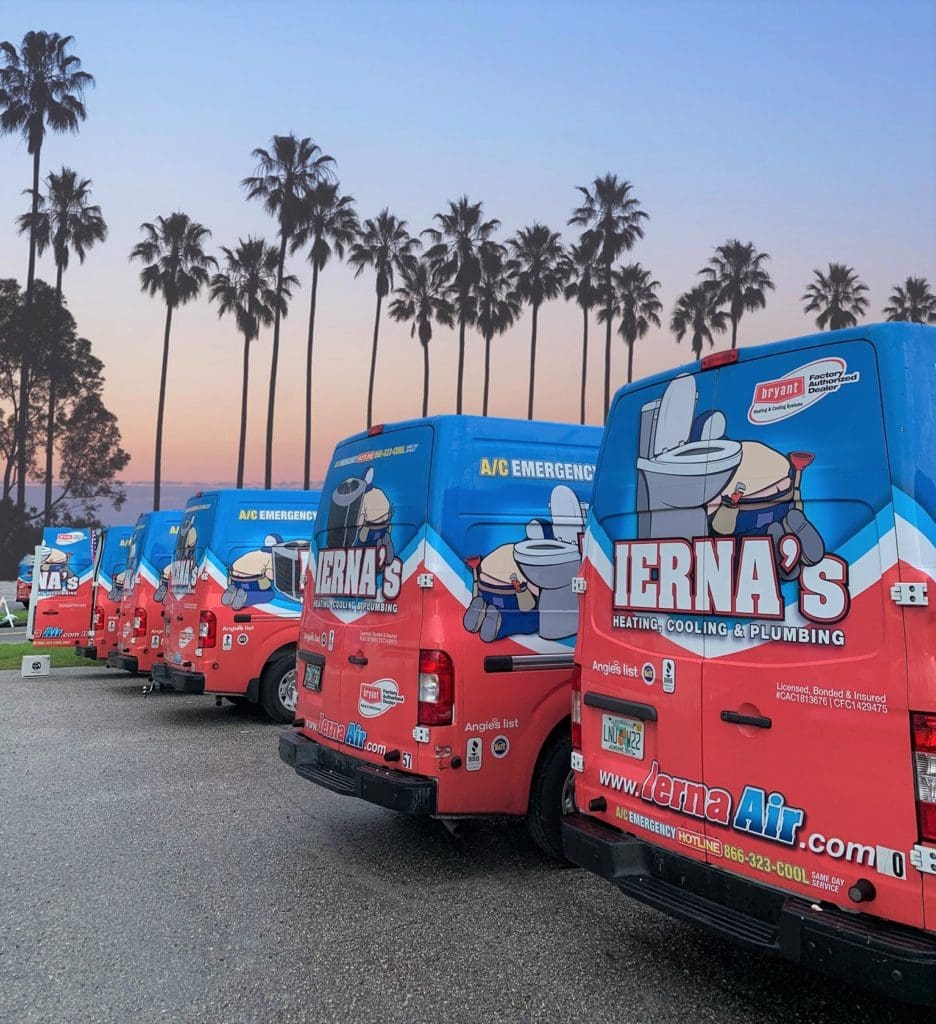 trucks in sunset