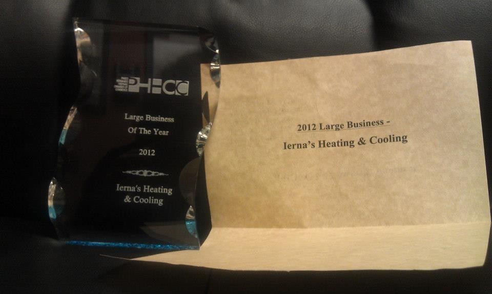 Ierna’s Heating & Cooling Wins the PHHCC Large Business of the Year
